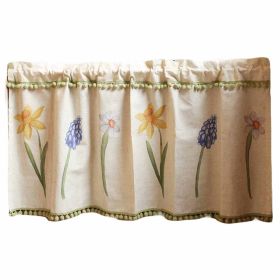 Rustic Linen Cotton Kitchen Curtain Half Window Curtain Cabinet Door Curtain, Daffodil, 53x23 inch