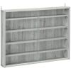 HOMCOM Glass Display Cabinet 5-Tier Wall-Mounted Adjustable Shelves 2 Doors Modern Gray