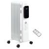 HOMCOM Electric Space Heater, Freestanding 161 Sq. Ft. Fireplace Heater with 3 Modes, Timer, and Remote, 600/900/1500 W, White
