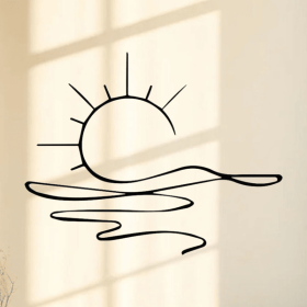 "Minimalist Sunrise Wall Art â€“ Modern Metal Iron Wall Decor, Abstract Sun Line Design for Home | Elegant Housewarming & Wedding Gift