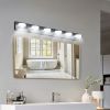 (Same as W1340110595/L2010) LED Modern Black 6-Light Vanity Lights Fixtures Over Mirror Bath Wall Lighting