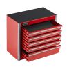 Tool Box 8.6-inch Portable Metal Tool Box with 5 Drawers Tool Organizer Red