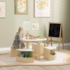 Qaba 5 Piece Kids Table and Chairs Set with Storage, White, Perfect for Art, Craft, Drawing, Playroom, Classroom, Nursery