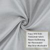 Chyhomenyc Uptown Faux Silk Silver  Curtains 84 Inch Length 2 Panels for Bedroom