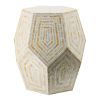 18x18x21" Hexagonal Capes Capiz Stool, Cream/Yellow