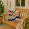 Progress Pride Waves of Unity Throw Pillow Machine Washable, Indoor Outdoor Decorative Pillow for Couch, Bed or Patio, 18Hx18W
