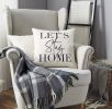 Throw pillow cover 18x18inches; "Lets Stay Home" modern cushion cover