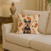 Airedale Terrier Heirloom Fall Throw Pillow Decorative Indoor Outdoor Accent Cushion for Couch, Bed or Patio, 14Hx14W