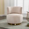 COOLMORE 360 Degree Swivel Cuddle Barrel Accent Sofa Chairs, Round Armchairs with Wide Upholstered, Fluffy Velvet Fabric Chair for Living Room