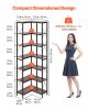 VEVOR 7 Tier Corner Bookshelf Tall Corner Bookcase Storage L-Shaped Organizer