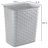 (2 pack) 3.4 Gallon Weave Wastebasket, DÃ©cor Trash Can and Space Efficient Shape, Light Gray