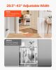 Baby Gate, 29.5-43 Inches Adjustable Width, 28 Inches High Dog Gate, No Threshold Bar, Easy Step Walk Thru, for Child Pet Security, with Screws
