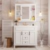 36'' Bathroom Vanity with Top Sink, Royal Blue Mirror Cabinet, Modern Bathroom Storage Cabinet with 2 Soft Closing Doors and 2 Drawers