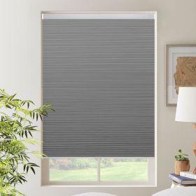 WELLSOURCE Cordless Cellular Shades without Drilling Honeycomb Blinds Blackout for Windows Bed Room, Office Easy to Install Custom Size (Color: gray, size: Contact us)