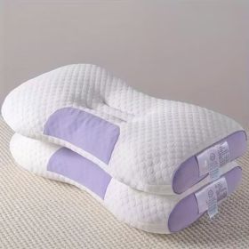 3D Knitted Cotton Massage Pillow(2pack) (Color: Purple)