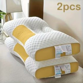 3D Knitted Cotton Massage Pillow(2pack) (Color: Yellow)