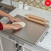 Stainless Steel Cutting Board for Kitchen - Large 304 Chopping Boards with Lid and Non-Slip Pad for Countertop